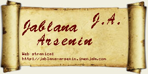 Jablana Arsenin vizit kartica